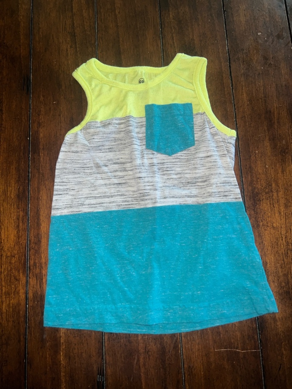 🎉🎉 5 for $20 🎉🎉Kids Colorblock Tank with Teal Pocket - Yellow, Gray & Teal
